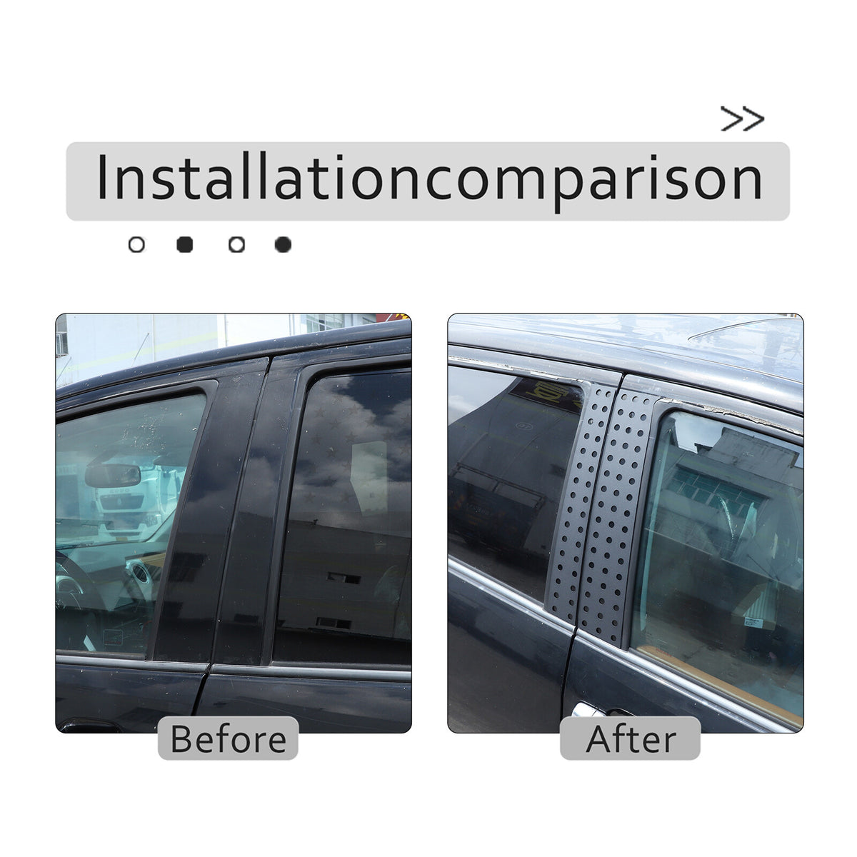 Black Aluminum Alloy Window Center Pillar Trim Panel For Toyota Tundra 2007-21 8