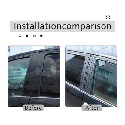 Black Aluminum Alloy Window Center Pillar Trim Panel For Toyota Tundra 2007-21 8