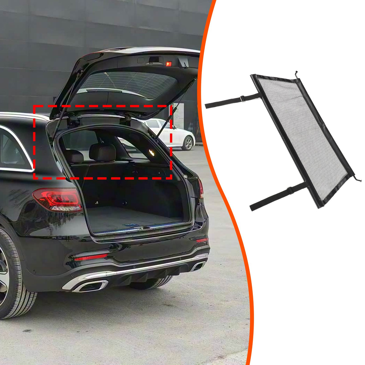 Rear Trunk Cargo Organizer Isolation Cargo Net For Benz GLC X253 2016-2022 1