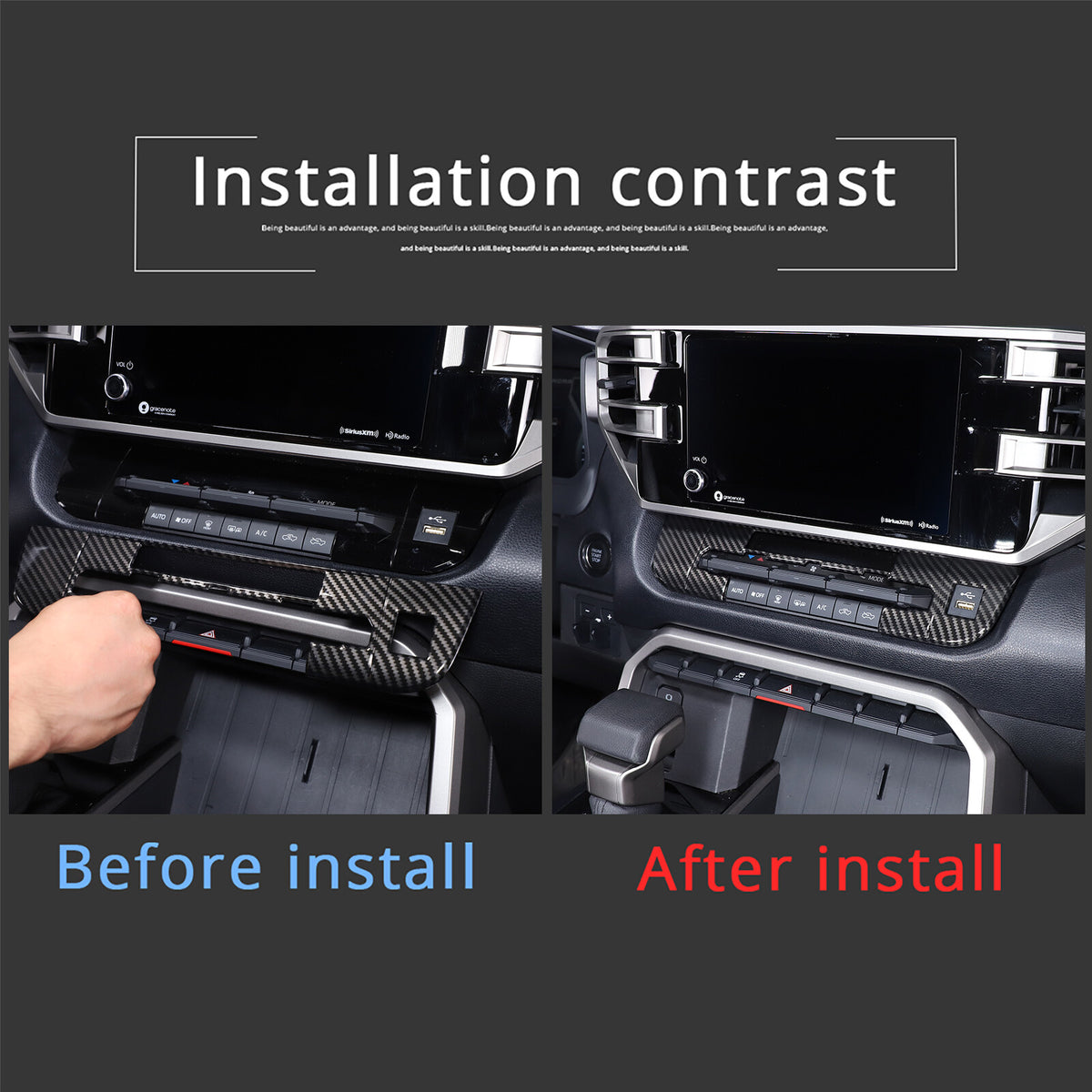 ABS Carbon Fiber Interior Set Cover Trim Kit For Toyota Tundra Sequoia SR 22+ - Styles 1-5 58
