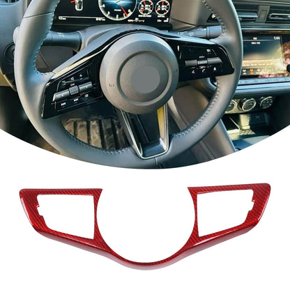 Red Real Carbon Fiber Steering Wheel Button Trim For Nissan 400Z Z34 2