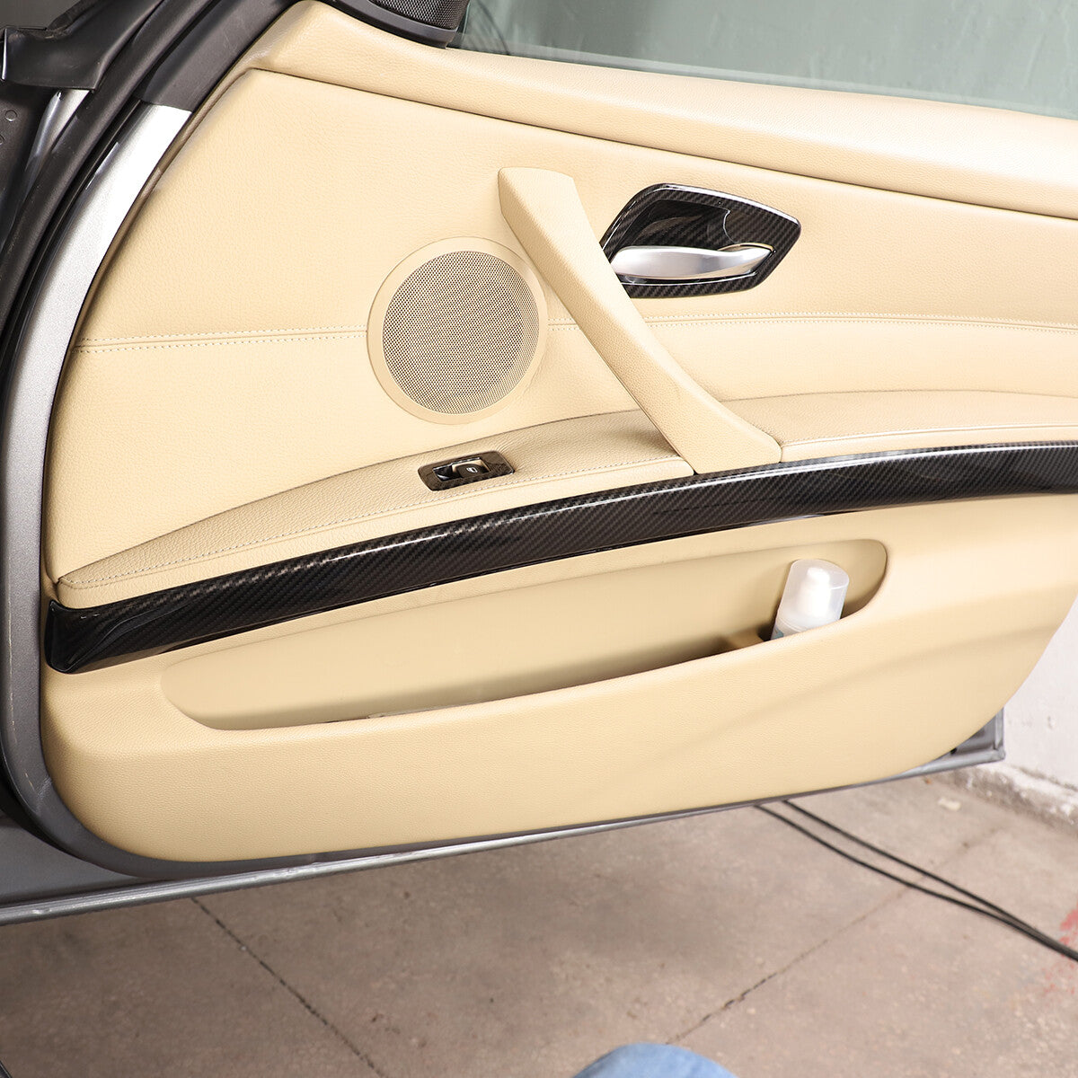 ABS Carbon Fiber interior Door Panel Trim Cover For BMW 3 Series E90 Sedan 05-12 5