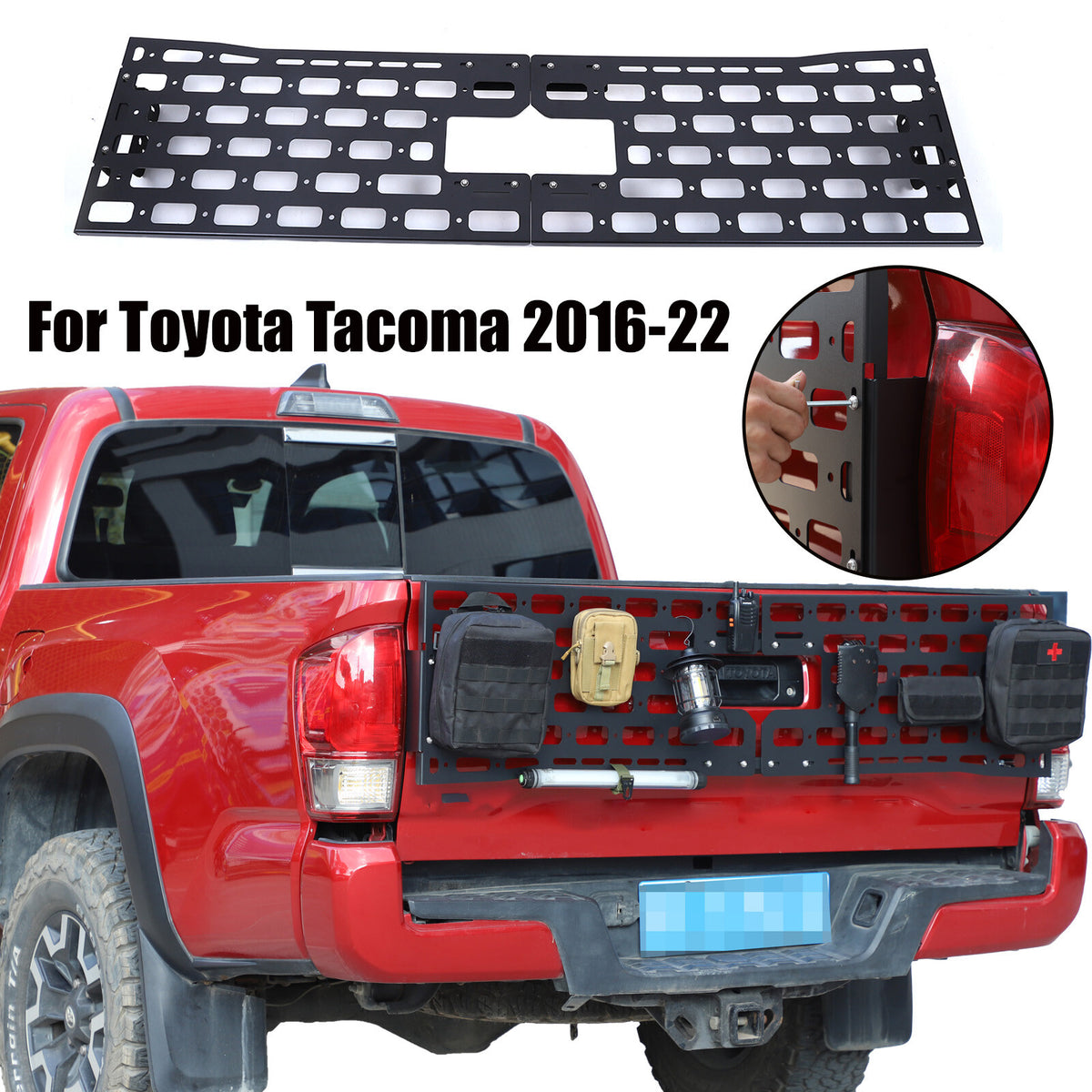 Rear Bed Molle Panel Truck Bed Tailgate Molle Panel For Toyota Tacoma 2016-22 1