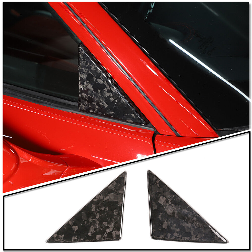 Forged Real Carbon Window Front Triangle Cover Trim For For Ferrari 458 11-16 1
