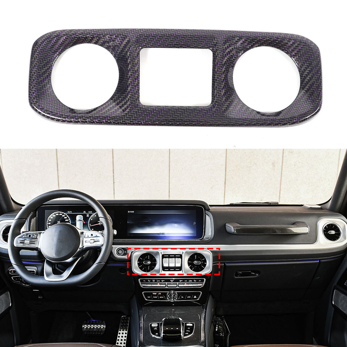 Real Carbon Fiber Center air outlet Trim Cover For Benz W463 G550 G63 19-20 16