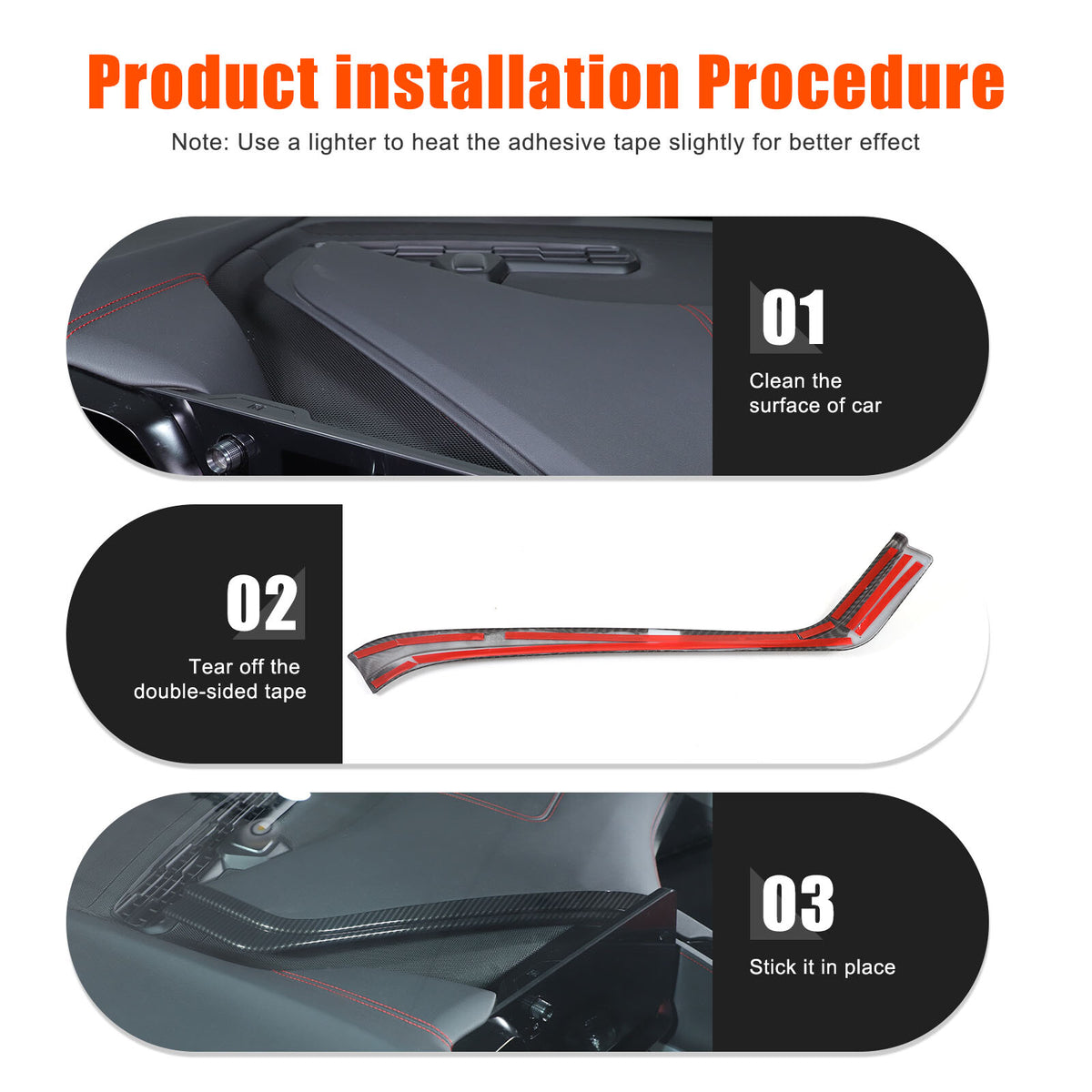 ABS Carbon Fiber Navigation Screen Rear Trim Cover For Corvette C8 2020-2025 7