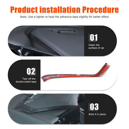 ABS Carbon Fiber Navigation Screen Rear Trim Cover For Corvette C8 2020-2025 7