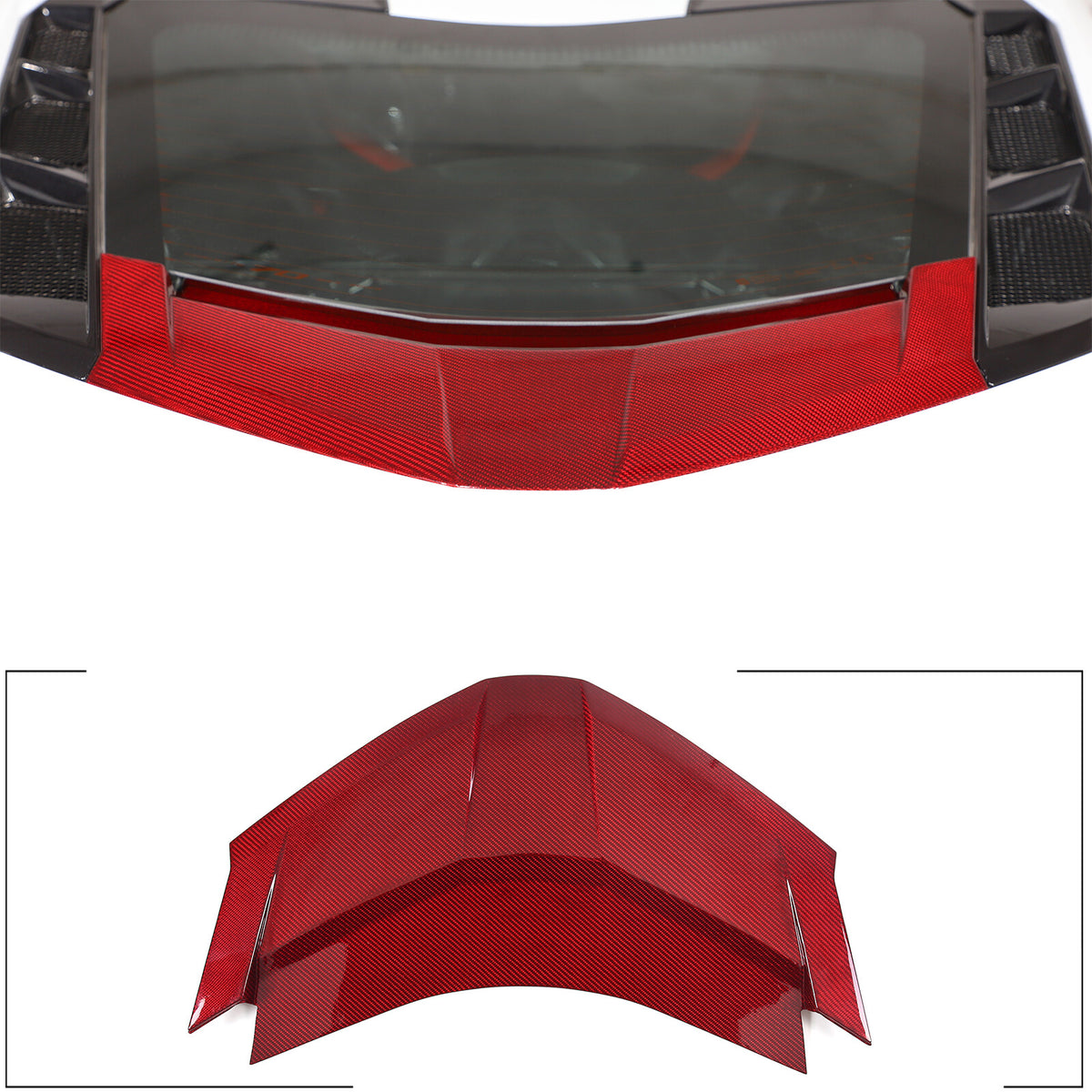 Red Real Carbon Fiber Rear Window Lower Trim Cover For Corvette C8 Coupe 2020-26 17