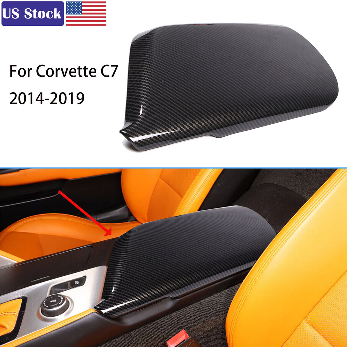 17x ABS Carbon Fiber Interior Full Center Console Trim Set For Corvette C7 14-19 7