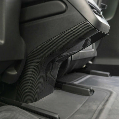 For Tesla Model 3 17-21 Matte Carbon Fiber Rear Air Outlet Anti-Kick Panel Trim 5