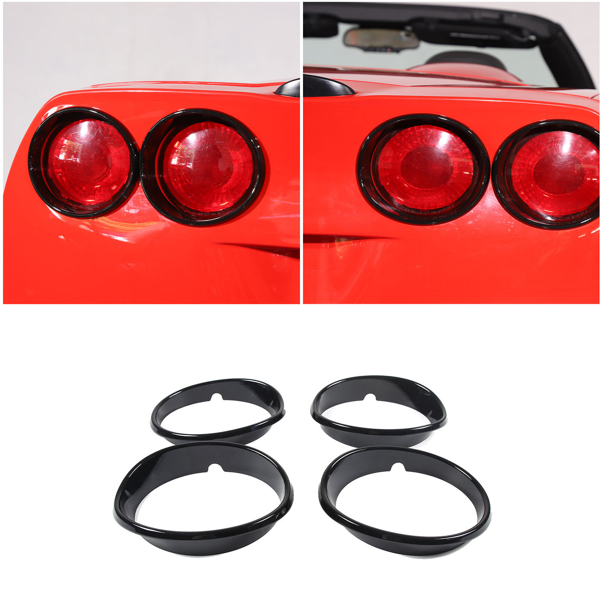 Gloss Black Tail Light Surround Trim Ring For Corvette C6 2005-2013 4