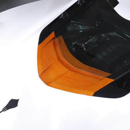 Yellow Carbon Fiber Rear Window Lower Trim Cover For 2020-2026 C8 corvette Coupe 5