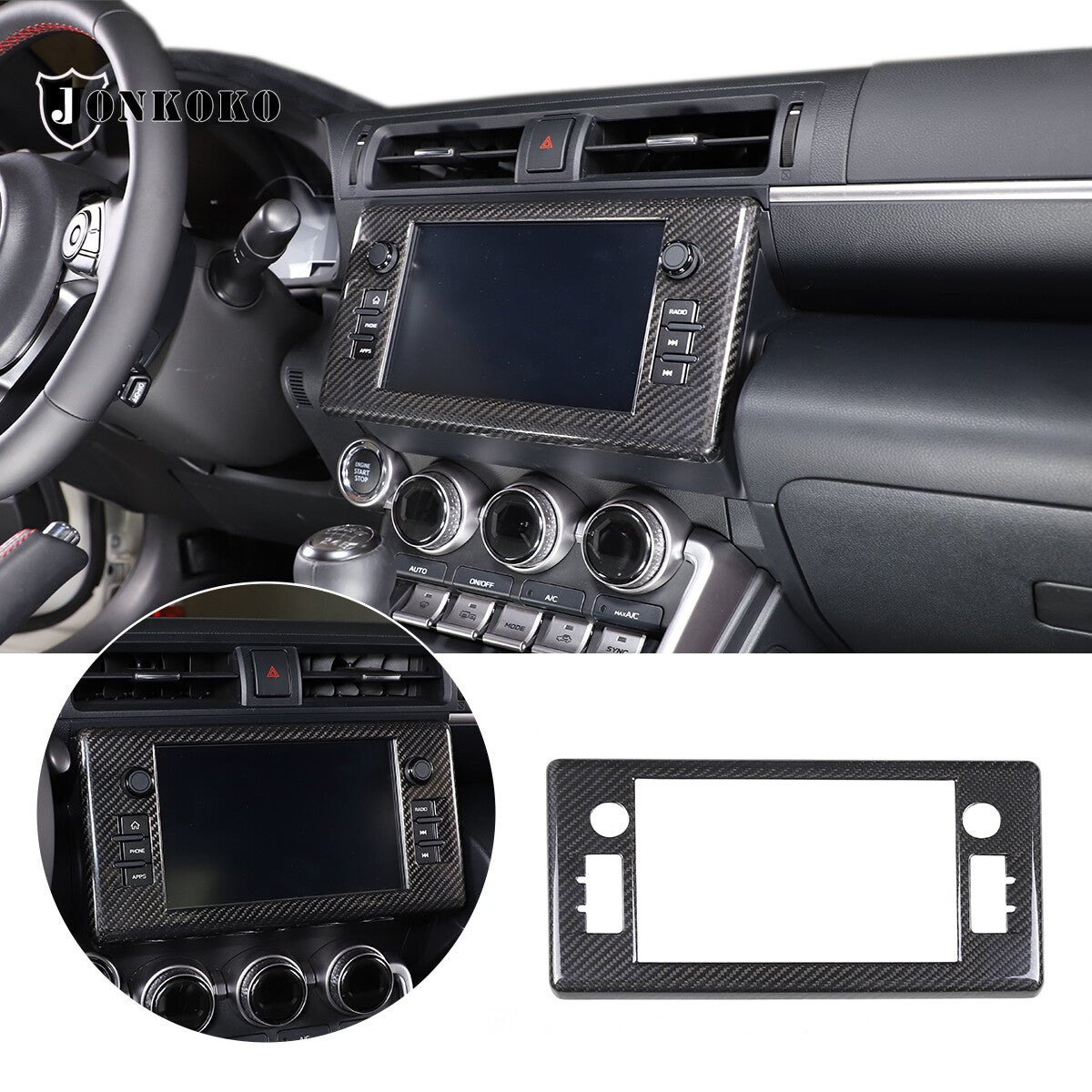 Carbon Fiber Touch Display Navigation Screen Trim For GR86/Subaru BRZ 2022 US 1