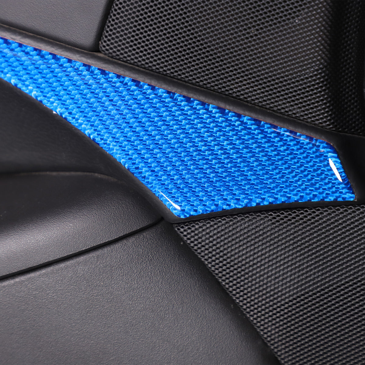Blue Carbon Fiber Inner Door Panel Waistline Trim Sticker For Corvette C6 05-13 10