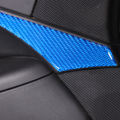 Blue Carbon Fiber Inner Door Panel Waistline Trim Sticker For Corvette C6 05-13 10
