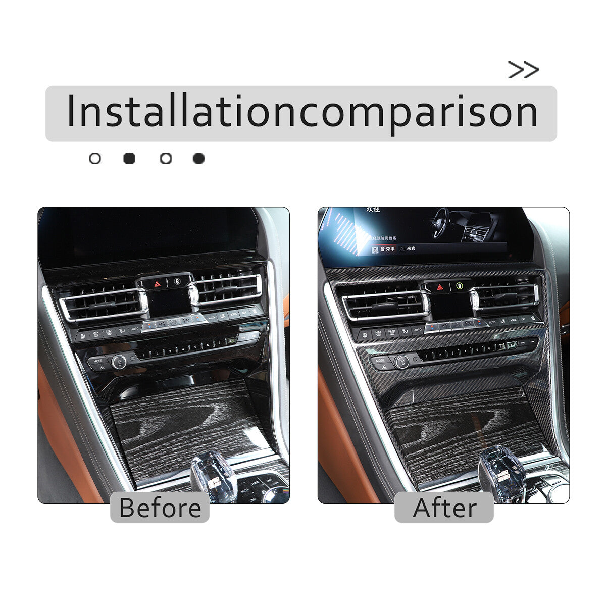 Carbon Interior CD Panel Decor Cover Trim For BMW 8 Series G14 15 16 2019-22 7