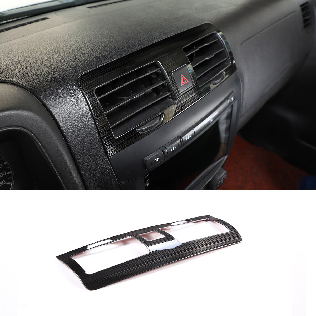 Black Steel Central Control Air Outlet Cover Trim For Hummer H3 2005-2009 1
