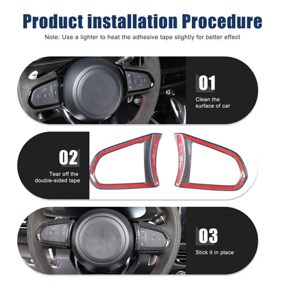 Real Carbon Fiber Steering Wheel Button Cover Trim For Lotus EMIRA 2021-25 US 19
