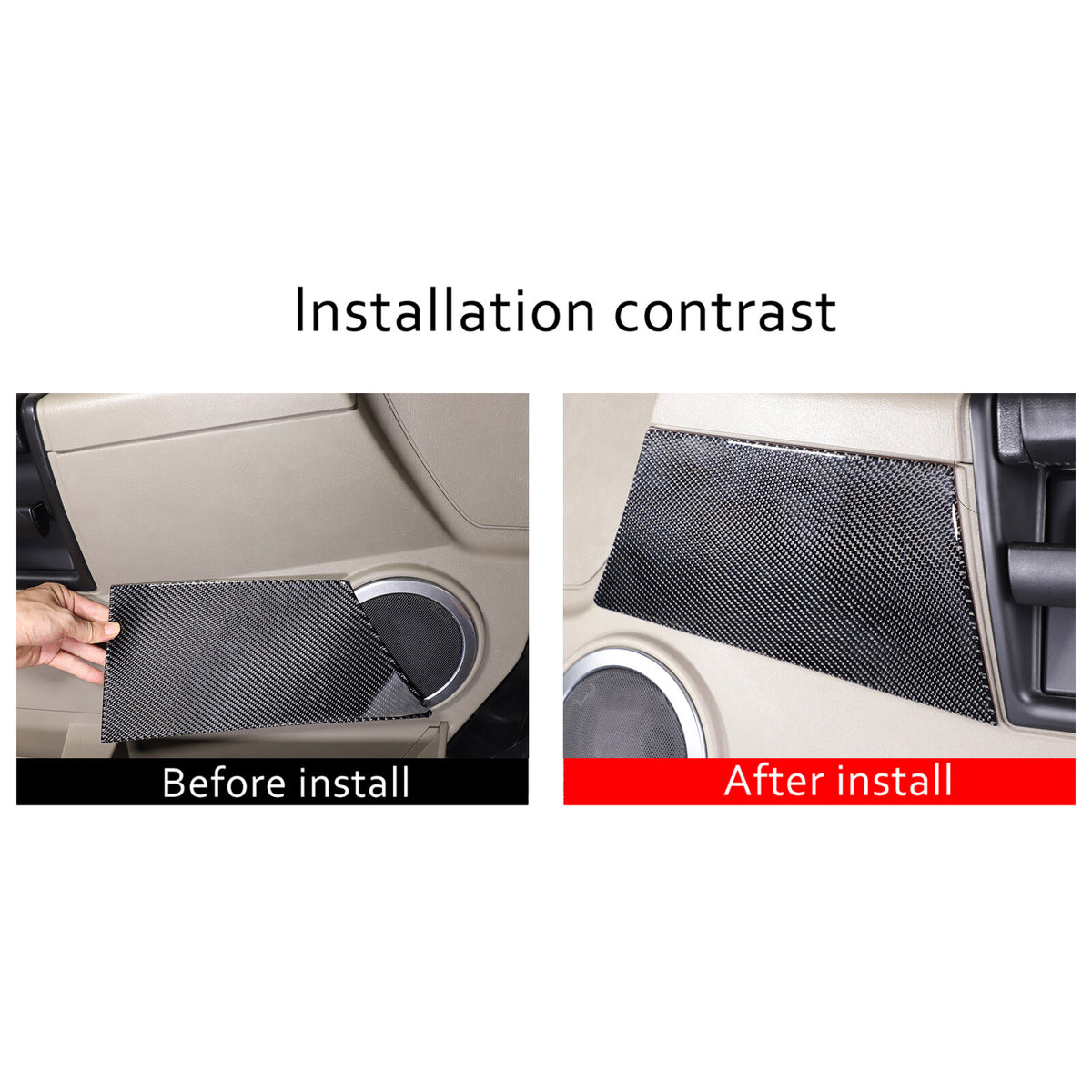 Soft Carbon Fiber Interior Door Panel Trim Stickers for Hummer H2 2003-07 US 10