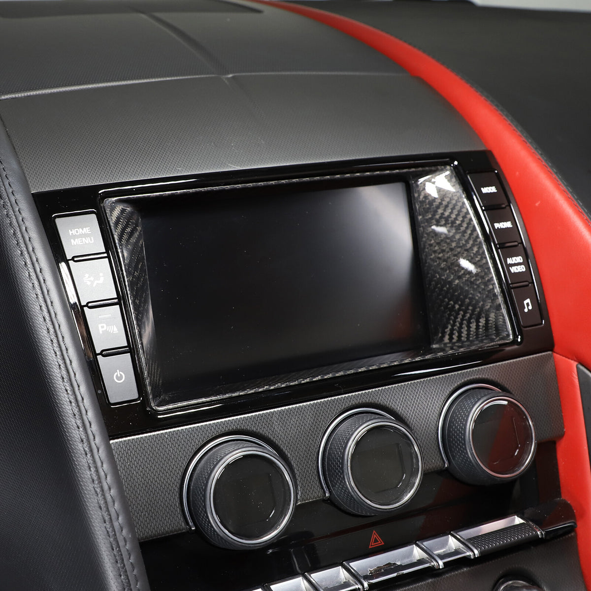Real Carbon Fiber Touch Display Navigation Screen Cover For Jaguar F-TYPE 13-18 11