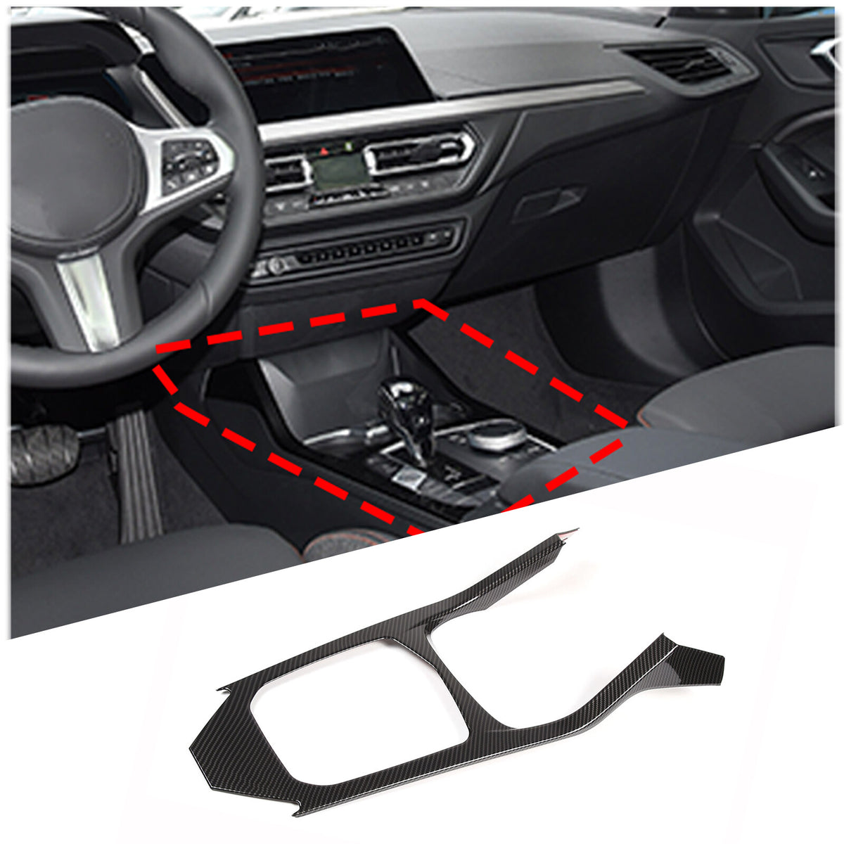 ABS Carbon Center Console trim Cover for BMW 1 Series 118i 128ti Hatchback 20-24 5