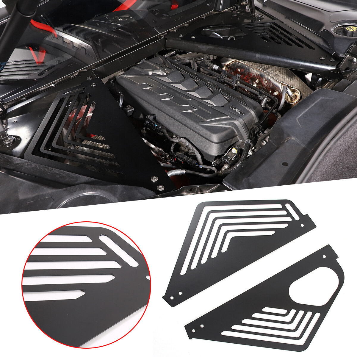 Aluminum Alloy Exterior Hood Engine License Plate Trim For Corvette C8 2020+ US - Variants 16-20 88