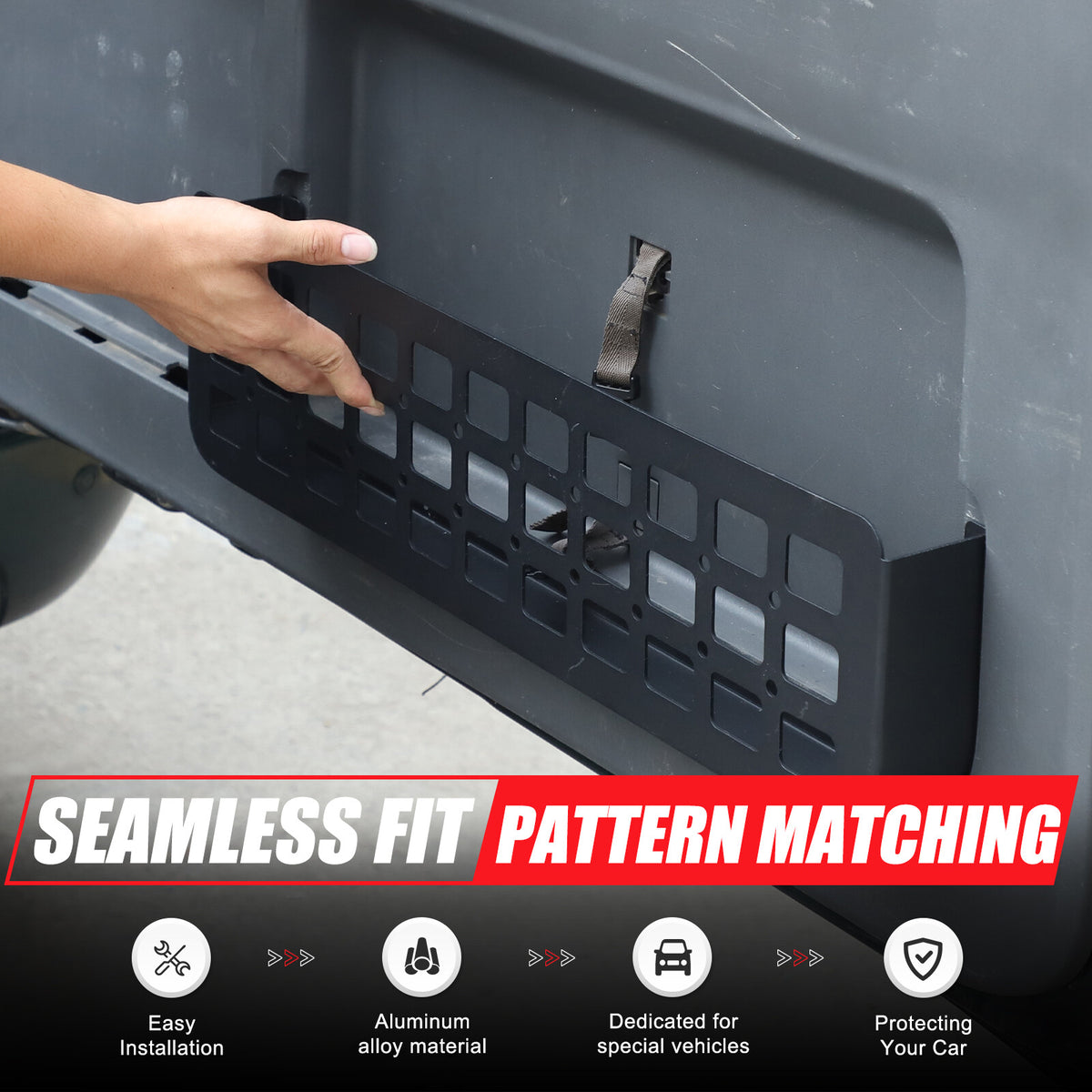 Aluminum Alloy Tailgate Storage Molle Panel For Toyota Prado FJ120 03-09 7