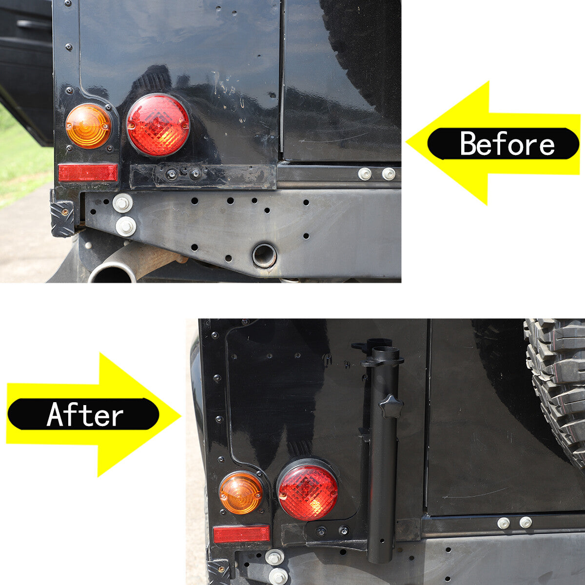 Alloy Right Tailgate Flag Pole & Antenna Bracket For Land Rover Defender 04-19 6