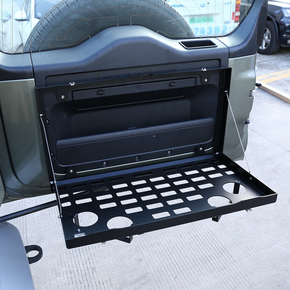 Foldable Table Tailgate Back Door Cargo Shelf for Land Rover Defender 20-25 4