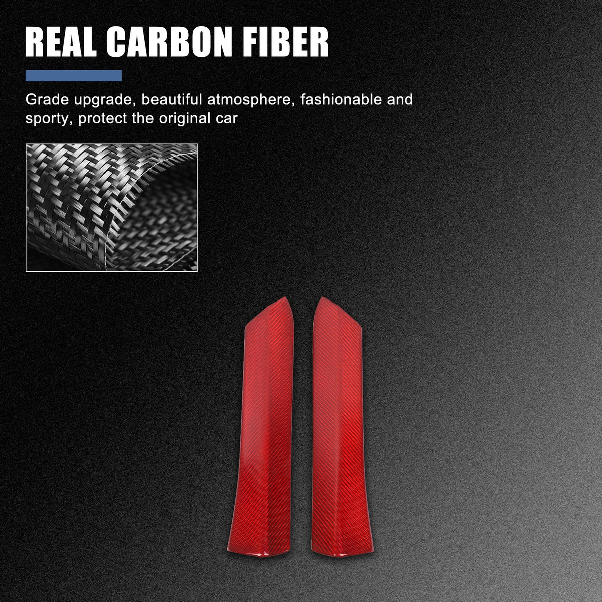 Red Real Carbon Fiber Gear Shift Side Panel Trim For Subaru WRX VB AT 2022+ 19