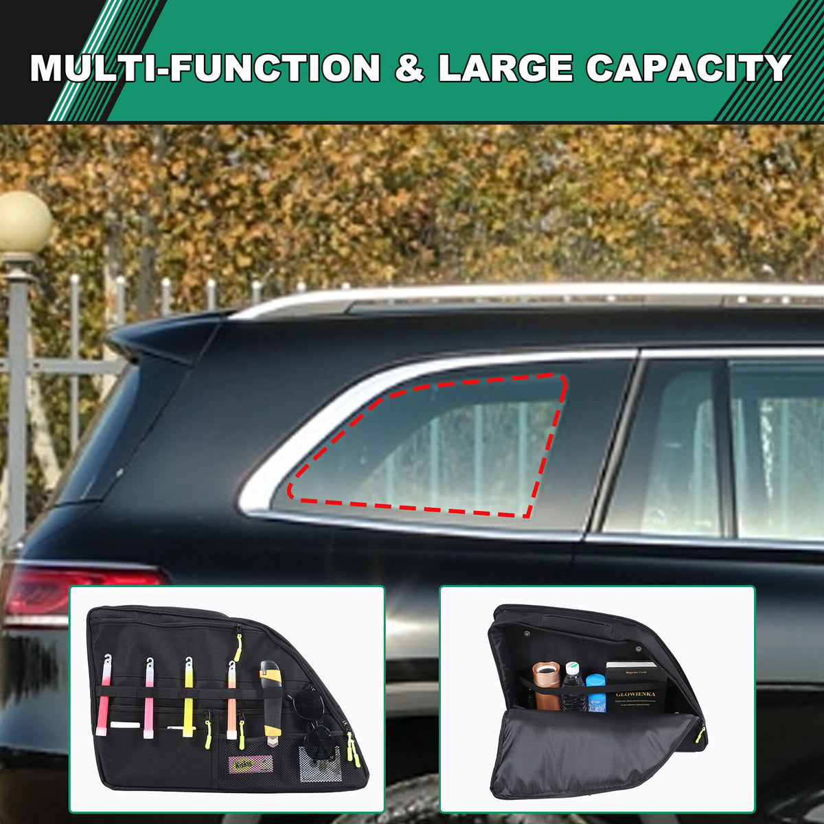 Car Trunk Right Side Window Storage Tool Bag For Benz GL-Class X164 2006-12 9
