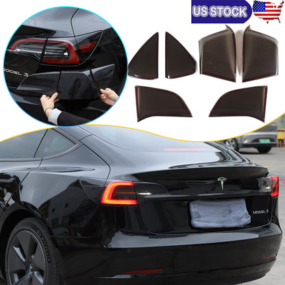 Smoked Headlight & Taillight Cover Trim For Tesla Model 3 2017-22 Model Y 21-24 14