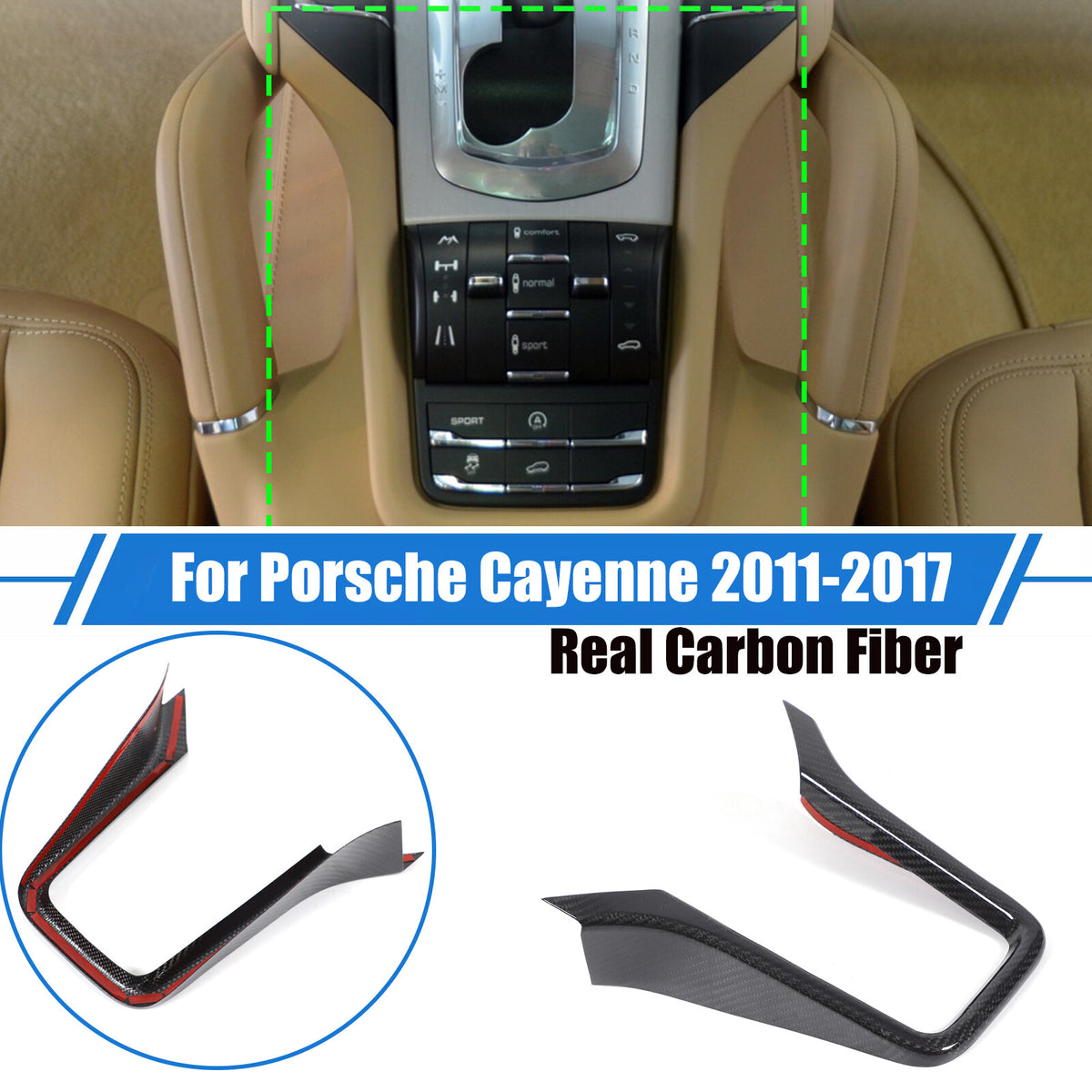 Real Carbon Fiber Center Gear Shift Cover Trim For Porsche Cayenne 958 11-17 US 2