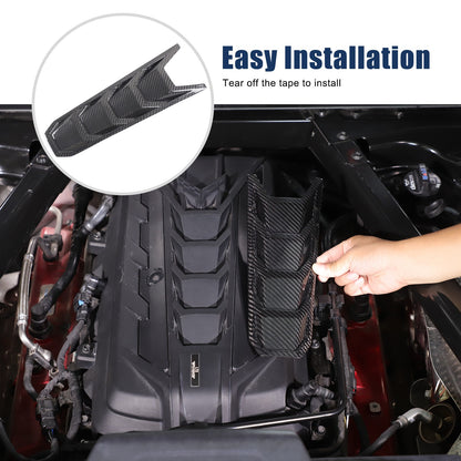 Real Carbon Fiber Engine Hood Center U-Shaped Cover Trim For Corvette C8 2020+ 7