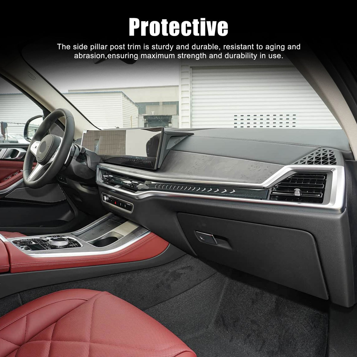 Real Carbon Fiber Center Dashboard Trim For BMW X5 G05 X6 G06 X7 G07 23+ US 14
