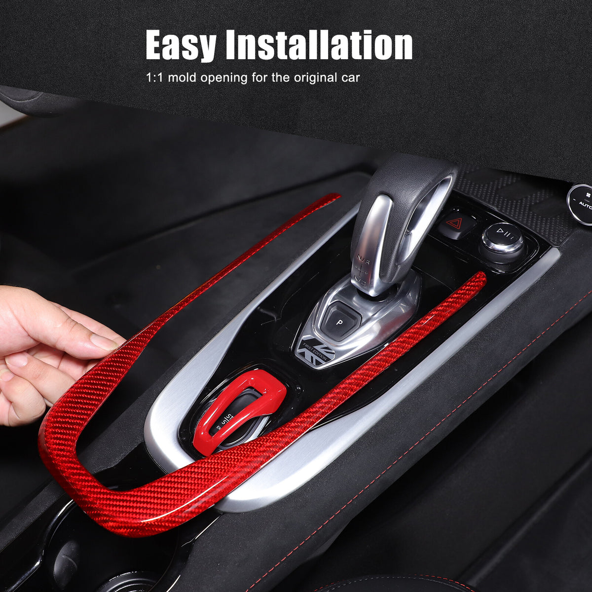 Red Real Carbon Fiber Interior Exterior Conosle Trim Cover For Lotus EMIRA 21-25 143