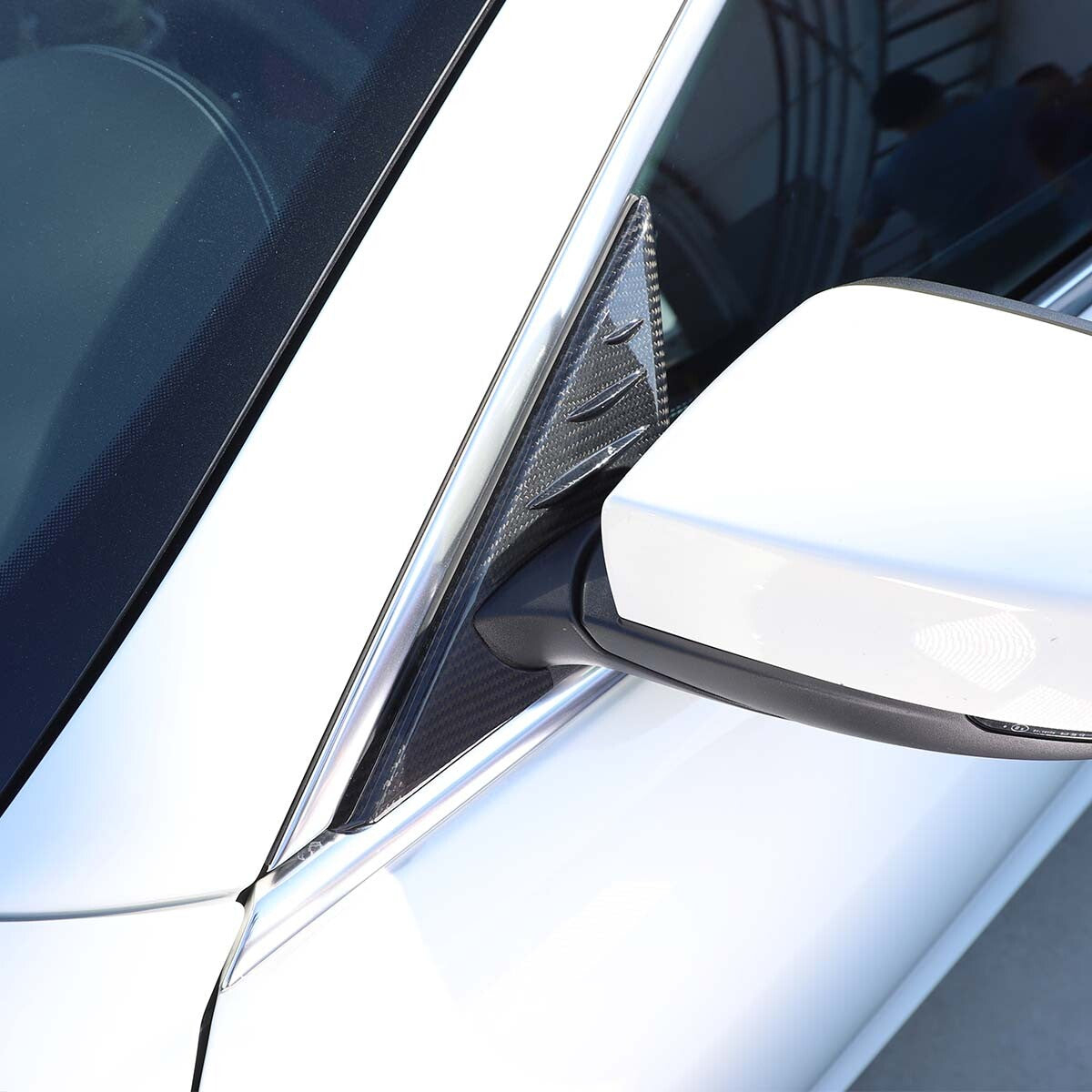 Dry Carbon Fiber Door Triangle A Pillar Cover Trim For Maserati Ghibli 2014-24 12