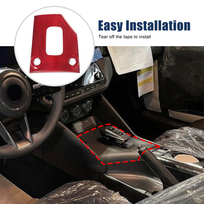 Red Real Carbon Fiber Gear Shift Panel Trim For Nissan Z RZ34 400Z AT 23+ US 16
