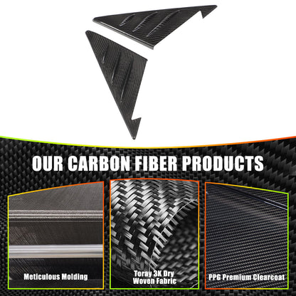 Real Carbon Fiber A-Pillar Triangle Trim For Nissan 350Z Z33 2003-2006 3