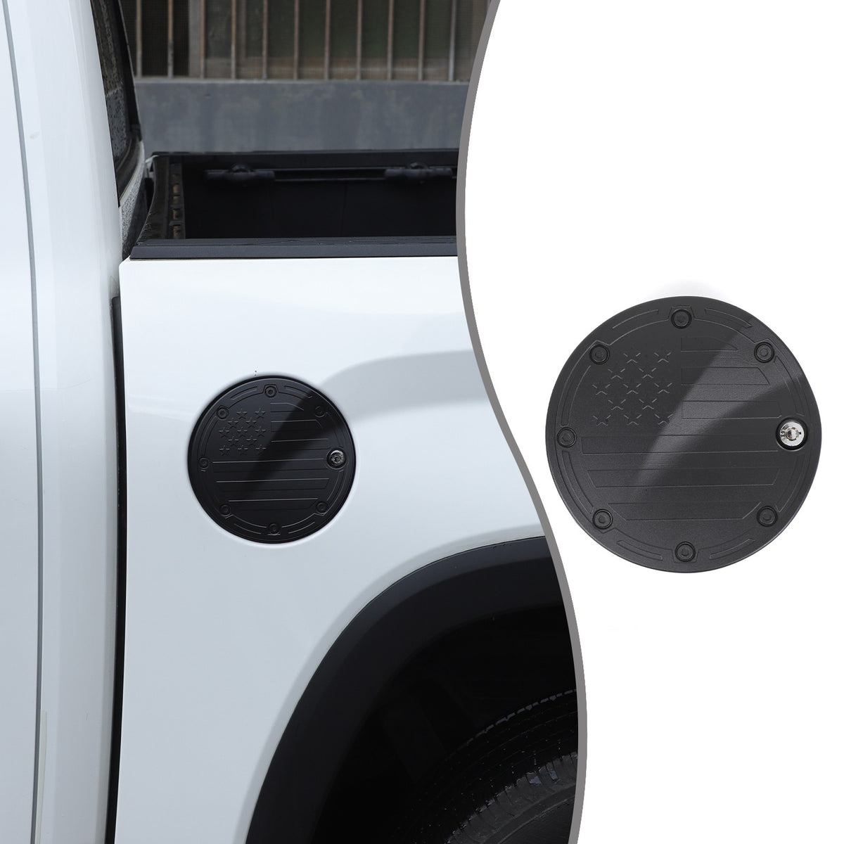US Flag Alloy Fuel Tank Anti-Theft Lock Cover Gas Cap For Toyota Tundra 22+ US 6