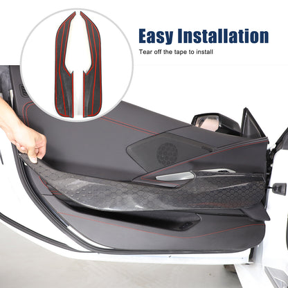 Real Honeycomb Carbon Fiber Door Panel Cover Trim For Corvette C8 20+ US 17