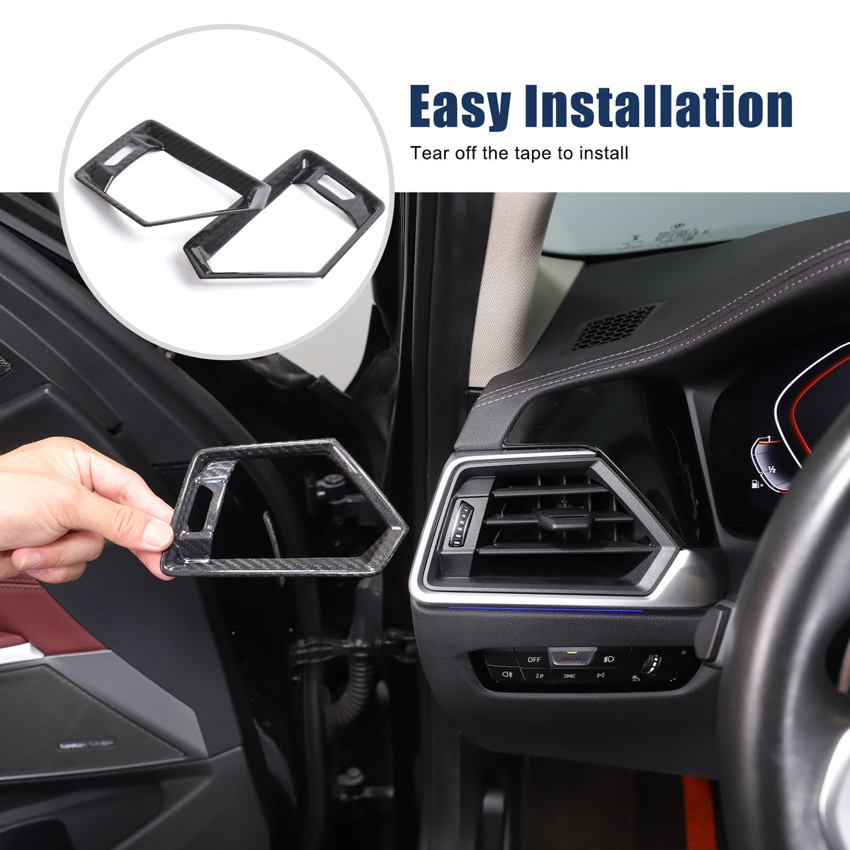 Real Carbon Fiber Side Air Vent Outlet Trim For BMW 3 Series G20 G21 20-22 9