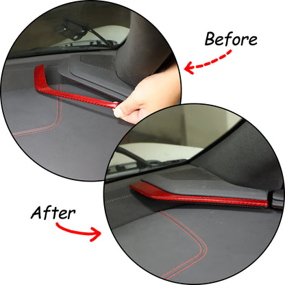 Red Real Carbon Fiber Center Side Instrument Trim For Corvette C8 20-25 US 10