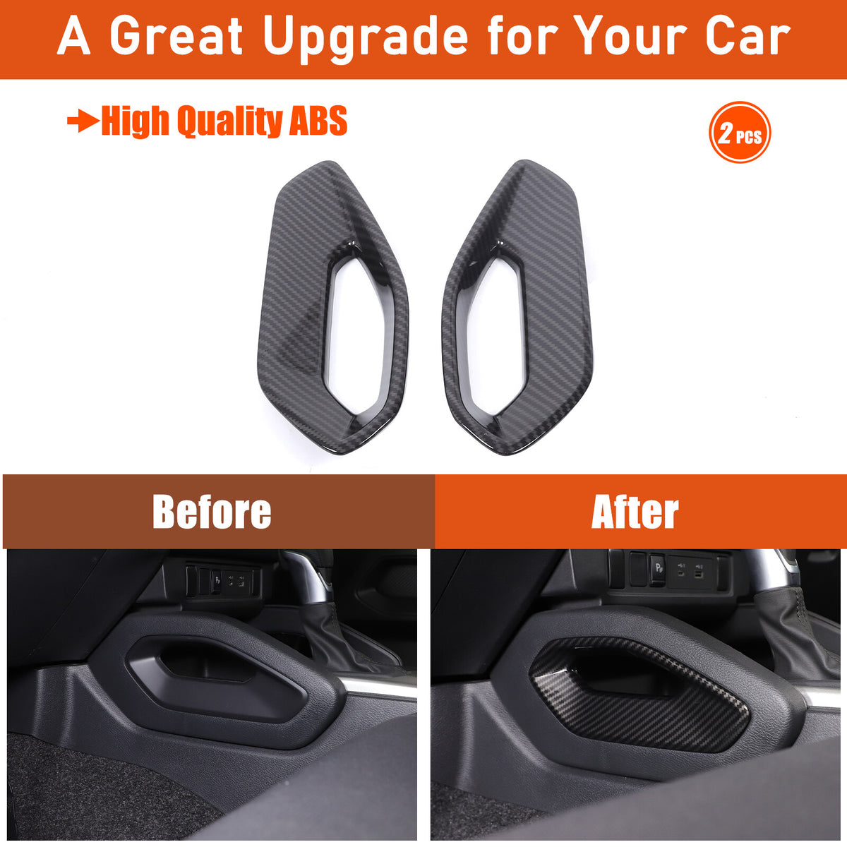 Carbon Fiber ABS Center Console Side Armrest Trim For Nissan Frontier 2022+ US 23