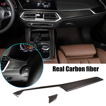 Real Carbon Fiber Interior Dashboard Panel Cover Trim For BMW X5 2019-2023 US 2