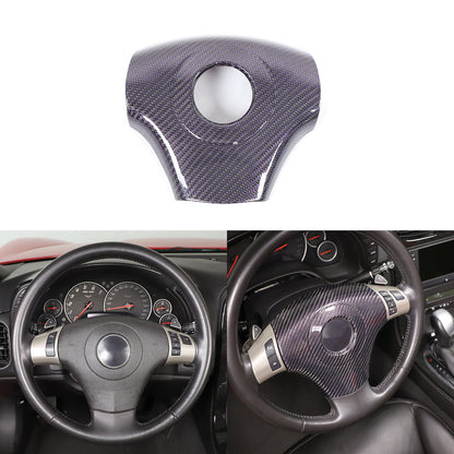 Real Carbon Fiber Center Steering wheel trim cover For Corvette C6 2005-2013 21