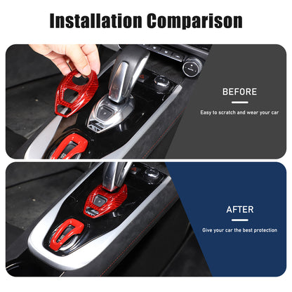 Red Real Carbon Fiber Console Gear Base Cover Trim For Lotus Emira V6 I4 2023-25 6