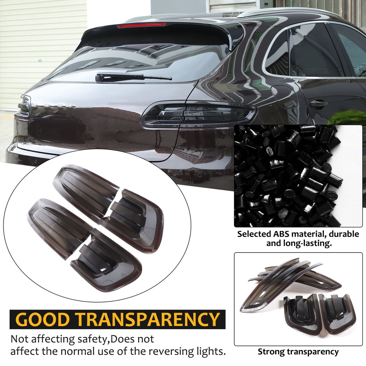 Smoked Black Rear Tail light Lamp Cover Trim Bezel For Porsche Macan 95B 2015-18 14