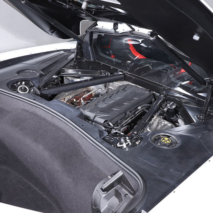 Real Carbon fiber Engine Bay Panel Base Cover Overlay Trim Set For Corvette C8 16