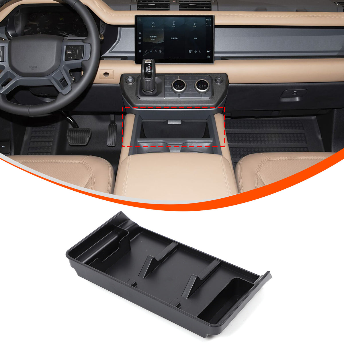 ABS Upper Centter Console Storage Box Tray For Land Rover Defender L663 2025+ 4